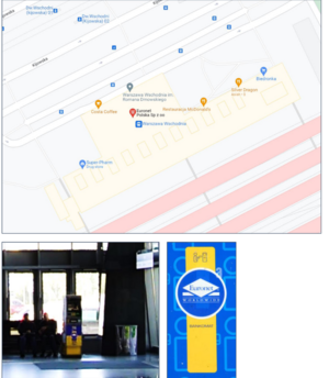 Внутри восточного вокзала (Варшава Всходня) есть банкомат «Euronet».png